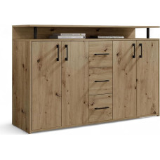 Drift Highboard with Shelf in Artisan Oak Look, Modern Living Room Cabinet with Drawers and Lots of Storage Space for Your Living Area, 139 x 90 x 34 cm (W x H x D)