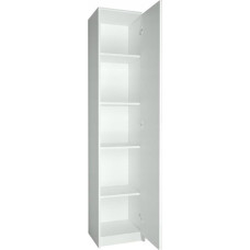 MATKAM Bookcase R8, W/H/D 39 x 180 x 35 cm with Doors, Ideal for Office, Hallway, Living Room, Youth or Children's Room, with Adjustable Shelves and Satin Handles (White)