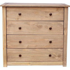 Home Discount Panama Storage Chest 4 Drawers Oak Natural Wax Finish Solid Bedroom Furniture Beige