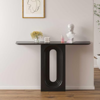 SZPLLZY Moderner Konsolen-Akzenttisch für den Eingangsbereich, Eingangstisch mit geometrischer Basis, Sofatisch hinter der Couch, Akzenttische für den Wohnzimmerflur (schwarz)