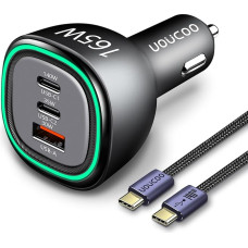 UOUCOO 165 W sigaretisüütaja USB C autolaadija, PD3.1 140 W / PD3.0 100 W PPS45W autolaadija USB C autolaadija adapteri kiirlaadija MacBook Pro / Air, Type-C tahvelarvuti, Samsung, iPhone jaoks