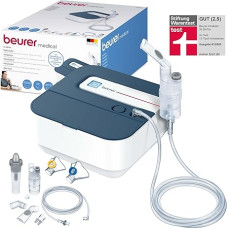 Beurer IH 28 Pro inhalaator, nebulisaatorikomplekt koos kõrgekvaliteediliste silikoonmaskide ja nina dušiga, kõrge udukogus, inhalatsiooniseade hingamisteede raviks, lastele ja täiskasvanutele