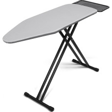 Duwee eriti suur triikimislaud suure aurutriikraua alusega, kuumakindel metallkate paksude kahekihiliste polstritega, reguleeritav kõrgus, rasked tugevad jalad ja kokkupandav, hall, 122 x 43 cm