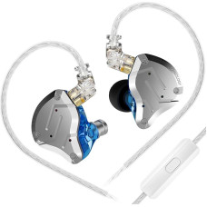 KZ ZS10 Pro In-Ear Monitor Headphones, 4 Balanced Armature and 1 Dynamic Drivers (4BA and 1DD) Hybrid Headphones with 2-Pin Replacement Cable In-Ear KZ Earphones (Blue with Mic)