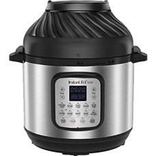 Instant Pot Duo Crisp + Hot Air Fryer 11-in-1 Electric Multi Cooker 5.7 L - Pressure Cooker, Air Fryer, Slow Cooker, Steamer, Dehydrator with Grill, Warming and Baking Function, Stainless Steel