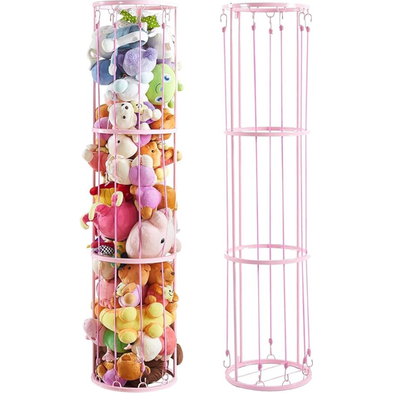 YEXEXINM Metal Filled Animal Zoo Storage Holder Standing, Easy Installation, Durable Soft Toy Storage Organiser Shelves Basket, Suitable for Bedroom, Children's Room, Playroom Decor