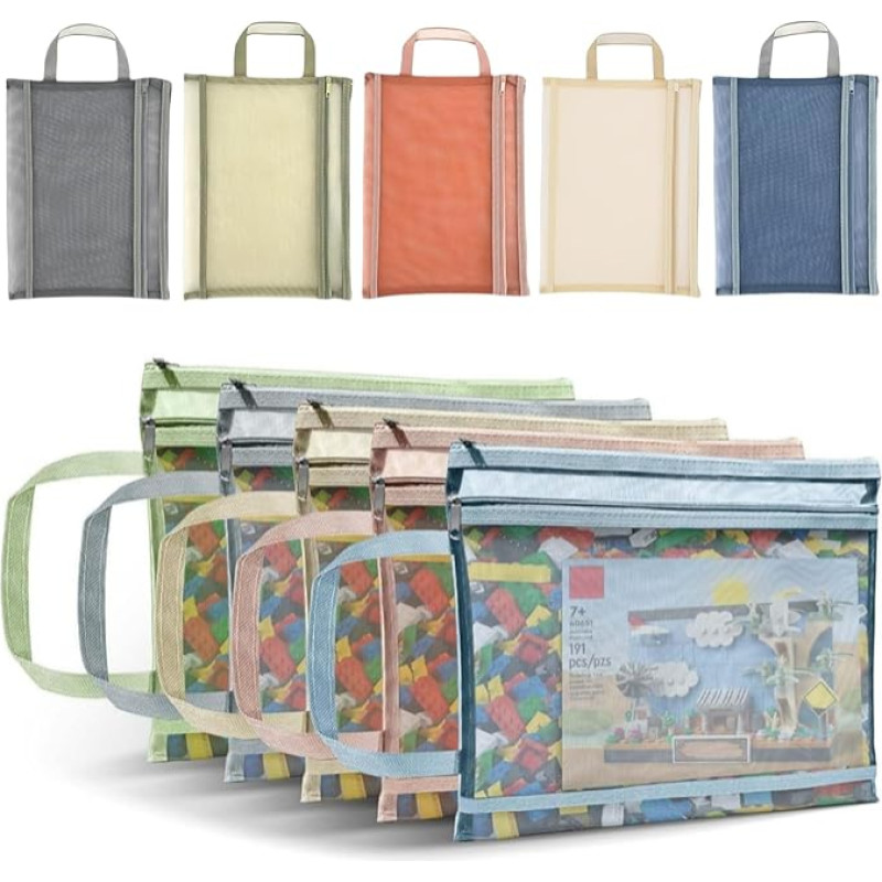 10 Pieces Mesh Zipper Pouch, Board Game Storage, Puzzle Storage Bag, Building Blocks, Toy Storage Bag, File Bag, Travel Zipper Bag