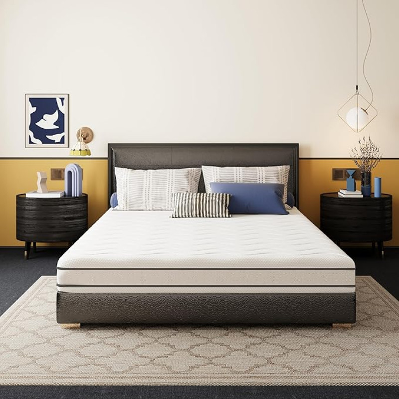 EGO HOME Mattress 140 x 200 cm Hardness Levels H2 and H3, 7-Zone Ergonomic Cold Foam Mattress Made of Gel Memory Foam, 2-in-1 Foam Mattress 16 cm Height, Reversible Mattress Oeko-Tex Certified