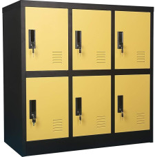 MECOLOR Metal Children's Locker for Girls Bedroom and Playroom Storage for Clothes, Bags, Toys and Book 6D Yellow
