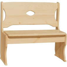 k koma 125 Solid Pine Wood Bench for Kitchen, Dining Room, Painted Pine