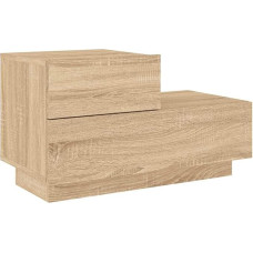 vidaXL Bedside Table, Bedside Table with LED Lights, Side Table, Bedside Table with Storage Space, Chest of Drawers, Bedside Table, Bedroom, Sonoma Oak