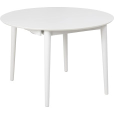 AC Design Furniture Monty Extendable Dining Table for 6 People, Round Table Top in White with Round Legs, Kitchen Table with Pull-Out Plate, Diameter 115 x Height 75 cm