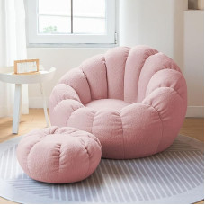 ShEyle Bean Bag Gaming Cover, Bean Bag Cover without Filling, Washable Ultra Soft Lazy Bean Bag Chair Cover for Stuffed Toy Storage, Pink