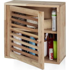 Relaxdays Walnut 2 Compartments Magnetic Closet Wall Cabinet Bathroom Kitchen Wall Cabinet 42 x 42 x 18 cm Natural