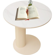 Cre Cra Metal Sofa Table, C Shape Sofa Table, Marble Side Table for Living Room & Bed