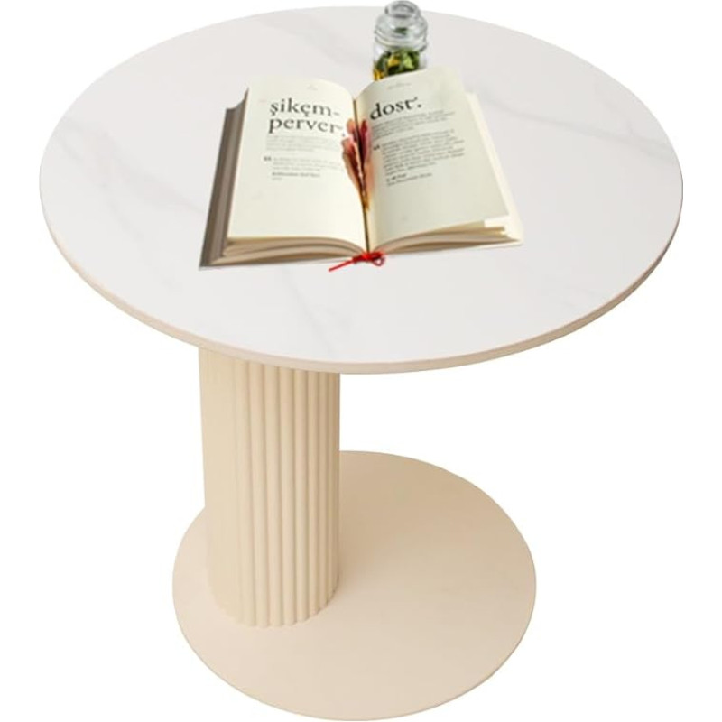 Cre Cra Metal Sofa Table, C Shape Sofa Table, Marble Side Table for Living Room & Bed