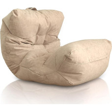 Aiire Relaxo XXL Bean Bag for Cuddly Corner, Bean Bag Design Made of Faux Leather with Filling, Giant Bean Bags Adults, Seat Bag Fluffy Floor Cushion, Coarse Floor Chair, Floor Chair, Beige