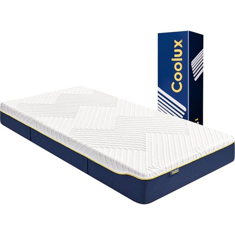 Coolux Sleep Foam Mattress 90 x 200 cm Orthopaedic 7-Zone Cold Foam Mattress, Hardness 3 (H3), Oeko-Tex Certified, Height 18 cm, 3-in-1 Ergonomic Rolled Mattress