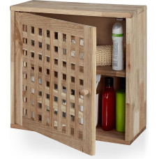 Relaxdays Walnut 2 Compartments Magnetic Closet Wall Cabinet Bathroom Kitchen Wall Cabinet 42 x 42 x 18 cm Natural