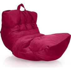 Aiire Relaxo XXL Bean Bag for Cuddly Corner, Bean Bag Design Made of Velvet Fabric with Filling, Giant Bean Bags Adults, Seat Bag Fluffy Floor Cushion, Coarse Floor Chair, Floor Chair, Red