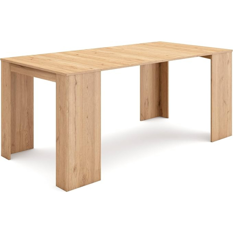 Skraut Home Extendable Table, Multifunctional Extendable Table, 180 cm, For 8 Guests, Dining Room Tables, Modern Style, Oak