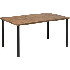 Beliani Industrial Laredo Dining Table Brown Wood Effect 150 x 90 cm with Metal Frame Black