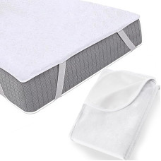 Mattress Protector 180 x 200 cm, Waterproof Mattress Protector, Cotton Mattress Protector, Breathable Mattress Protector, Anti-Dust Mite Mattress Cover, Incontinence Bed Pad, White