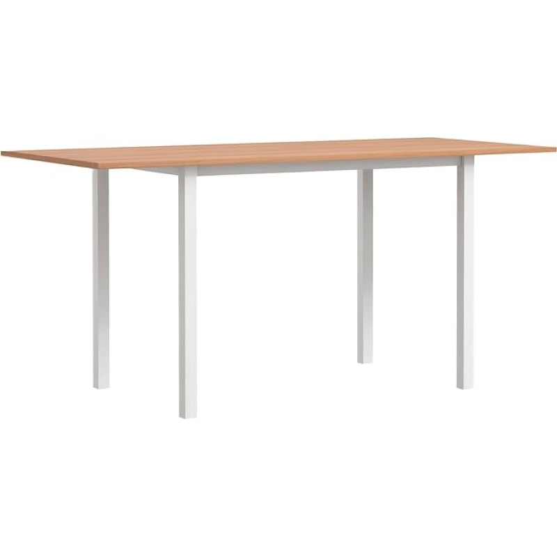 HOMCOM Dining Table Extendable Rectangular Kitchen Table for 4-6 People with Wood Effect Steel Legs Dining Room Table for Dining Room Kitchen Brown 110-160cm