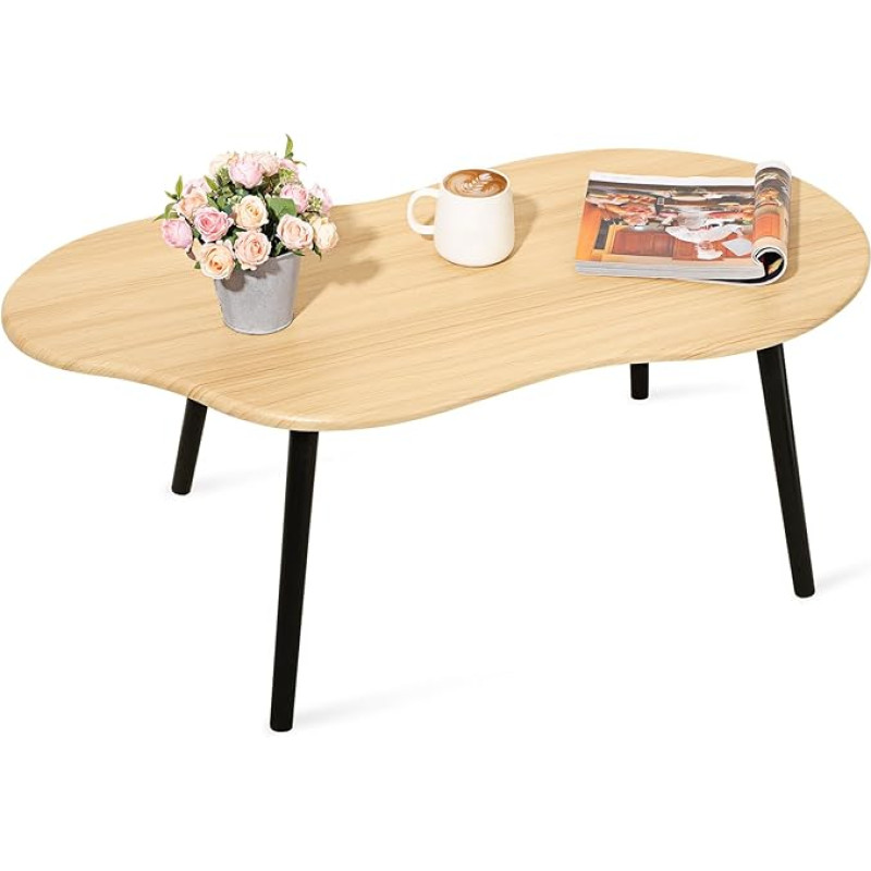 FEUFOAM Small Coffee Table, Cloud Coffee Table, Modern Middle Table, Floor Table, Natural Wood, Irregular Coffee Tables, Suitable for Living Room, Small Spaces