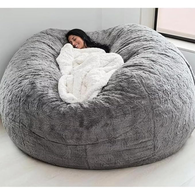 DSXH Giant Bean Bag Cover, Fluffy and Cuddly for Adults (without filling), Living Room Furniture, Party, Washable, Bean Bag, Pear, Sofa Cover, 150 x 65 cm/5ft