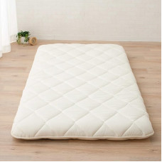 EMOOR CLASSE Japanese Futon Mattress 100 x 200 cm, Made in Japan, Foldable, Sleep Traditional, Floor Bed, Tatami Mat, Cotton Topper, White
