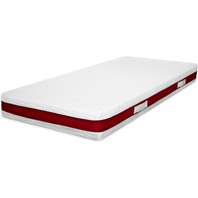FRANCO Wellness Comfort Cold Foam Mattress 120 x 200 cm, Reversible H3/H4, 7 Zones, 19 cm Height, Antibacterial Cover, Oeko-Tex Certified