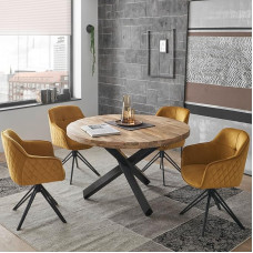 moebel-dich-auf Ace Dining Set for 4 People Round Dining Set 4 Chairs 1 Table Set