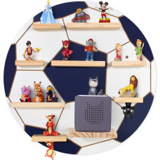 Todeco Tonie Shelf for Toniebox Hearing Figures, Magnetic Storage for 20-25 Tonie, Wall Shelf, Children's Shelf for Girls and Boys, Football