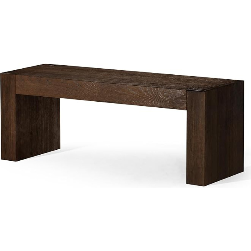 Maven Lane Zeno Modern Wooden Bench in Weathered Brown Finish