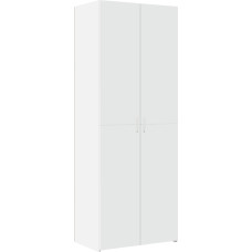 vidaXL Highboard, Tall Cabinet with Storage Space, Multi-Purpose Cabinet for Bedroom, Living Room, Storage Cabinet, Sideboard, White Wood Material