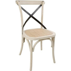 Set of 2 Bolero Wooden Dining Chairs with Cross Back Metal
