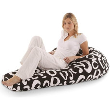 SMOOTHY Original Beany Cotton Indoor XXL Bean Bag, 250 L, Giant Bean Bag, Seat Cushion, Cotton Chair for Children and Adults (Black/White)
