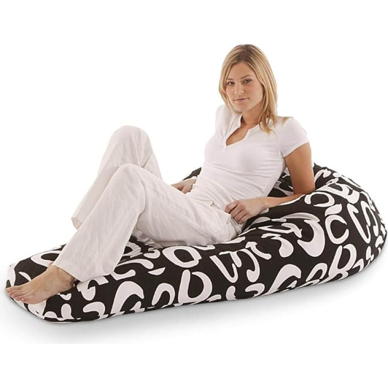 SMOOTHY Original Beany Cotton Indoor XXL Bean Bag, 250 L, Giant Bean Bag, Seat Cushion, Cotton Chair for Children and Adults (Black/White)
