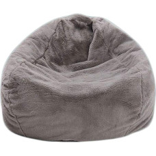 Classic Faux Fur Bean Bag Seat Cushion Floor Cushion Stool Children's Bean Bags Furniture Cushion Chair Sofa (Cover Only), Grey