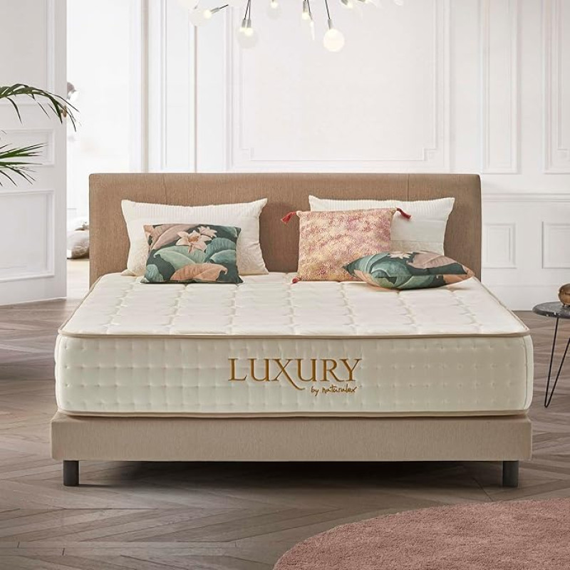 Naturalex - Mattress 160 x 200 cm - Luxury - Cold Foam Mattress 30 cm High - H4 - Ergonomics + Hypoallergenic + Reversible - Latex Blue 7 Zones - Oeko-Tex Certified