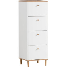 Schildmeyer Hilda 155884 Chest of Drawers Matt White / Artisan Oak Decor 40 x 40 x 116.7 cm