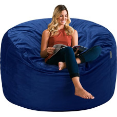 HABUTWAY 3ft Soft Memory Foam Bean Bag with Fluffy Removable Microfibre Cover Hexagonal Foam Filling (Dark Blue)