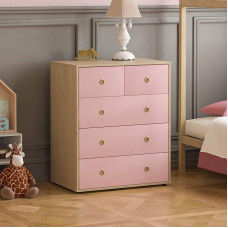 Junior Vida Dressers & Sideboards Chipboard Pink & Oak Standard