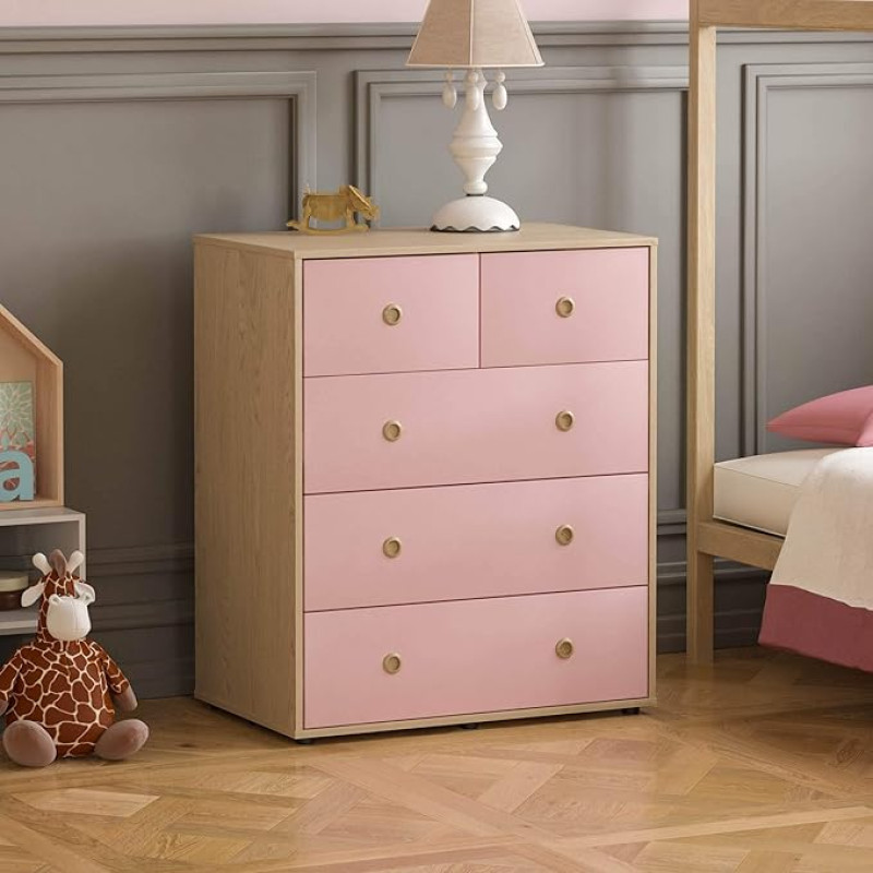 Junior Vida Dressers & Sideboards Chipboard Pink & Oak Standard