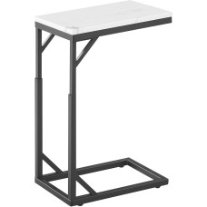 Joyofcife C-förmiger Beistelltisch, kleiner Sofatisch mit Metallrahmen, höhenverstellbarer Beistelltisch für Couch, Wohnzimmer, Schlafzimmer, Nachttisch (Schwarz, Groß)