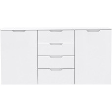 Newface Modern Wooden Chest of Drawers with High-Gloss Front, High-Gloss White