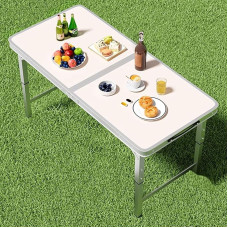 White Folding Dining Table Outdoor Catering Table Perfect for Camping, Buffets, Weddings and Restaurants Portable Kitchen Table 120x60cm