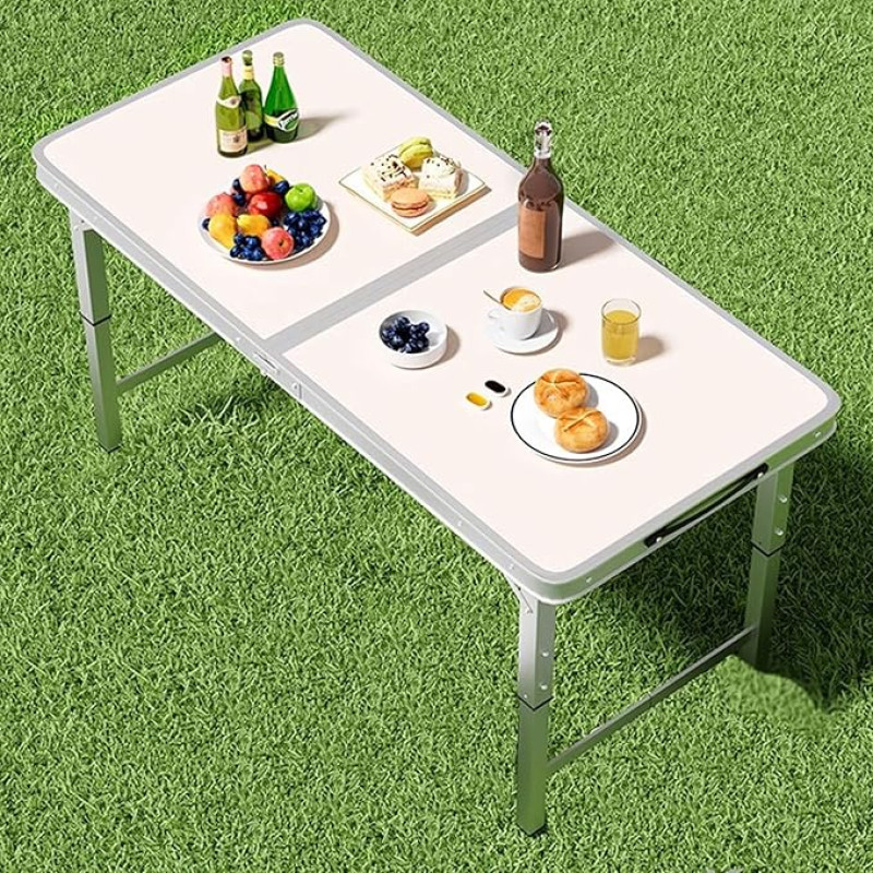 White Folding Dining Table Outdoor Catering Table Perfect for Camping, Buffets, Weddings and Restaurants Portable Kitchen Table 120x60cm