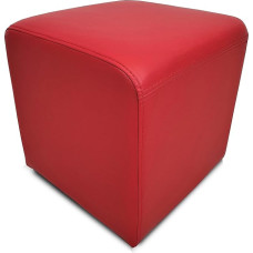 Quattro Meble Red Real Leather Stool Many Sizes Genuine Leather Stool Cowhide Seat Cube Footstool Real Leather Puff Leather MDR Red (40 x 40 x H-40 cm)
